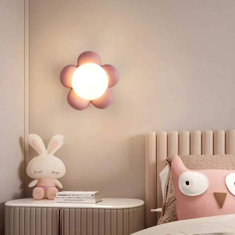 Applique murale LED pour chambre d'enfants | Forme de fleur