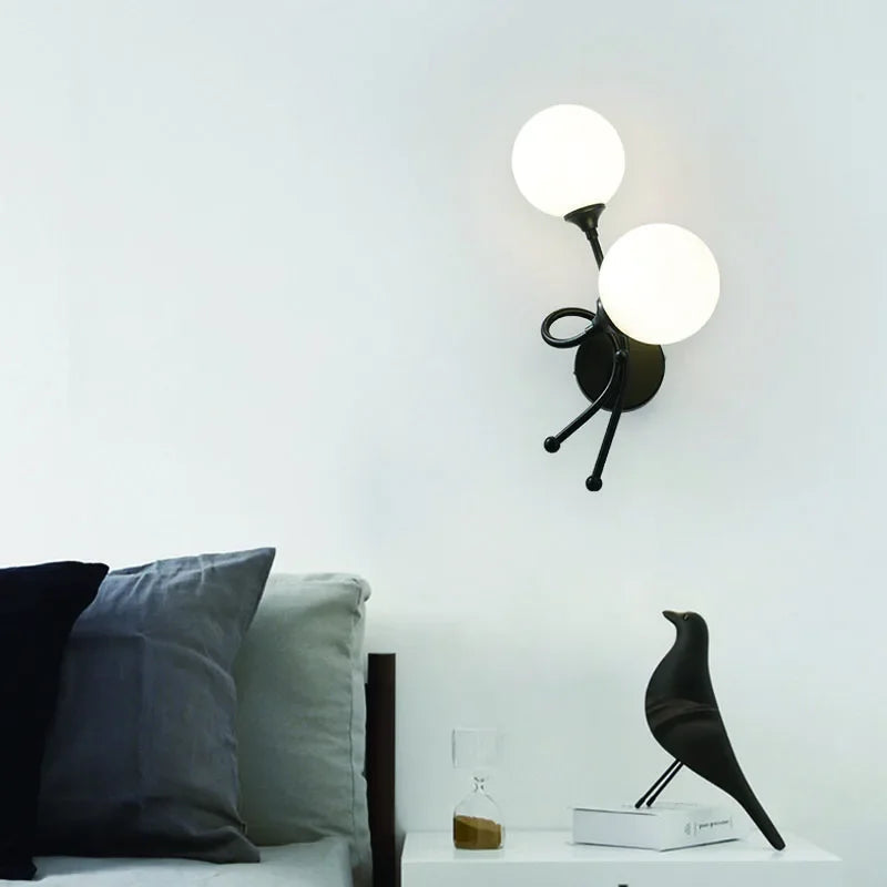 Applique murale LED pour chambre | Design scandinave en verre