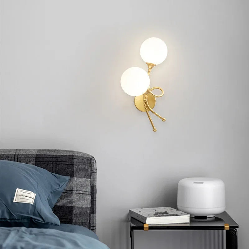 Applique murale LED pour chambre | Design scandinave en verre
