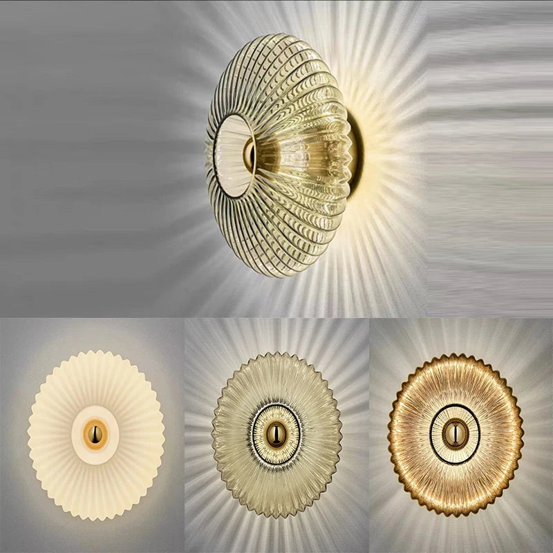 applique murale en verre décoratif | Forme circulaire
