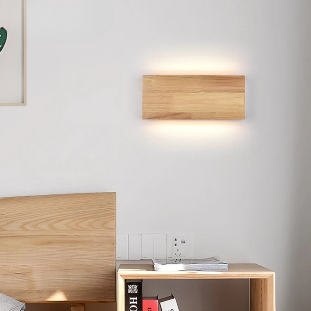 Applique Murale LED pour Chambre | Style Scandinave en Bois Naturel