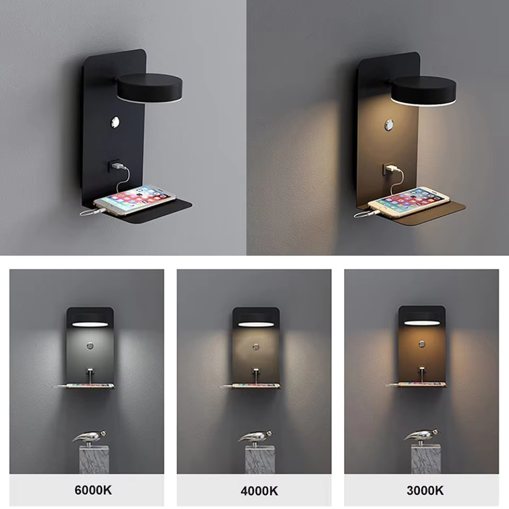 Applique Murale Moderne LED | Avec Port de Charge USB