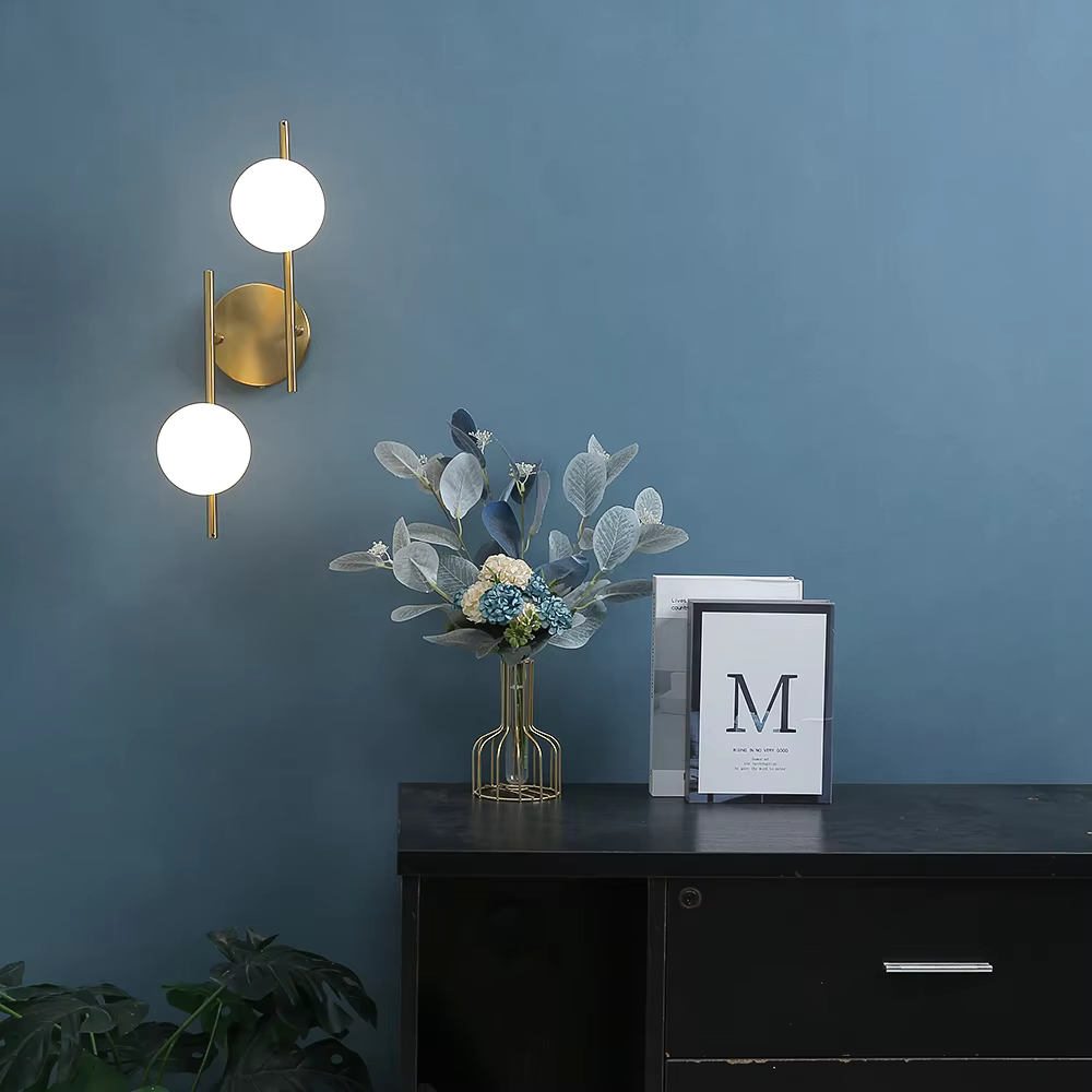 Applique murale LED en Verre et Métal | Double Boule