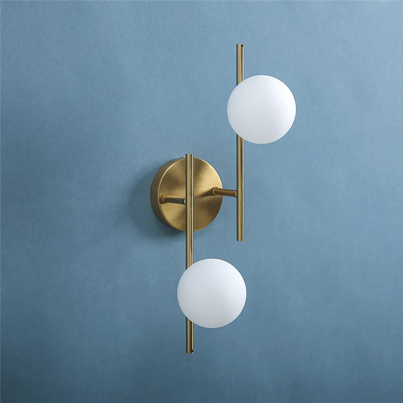 Applique murale LED en Verre et Métal | Double Boule