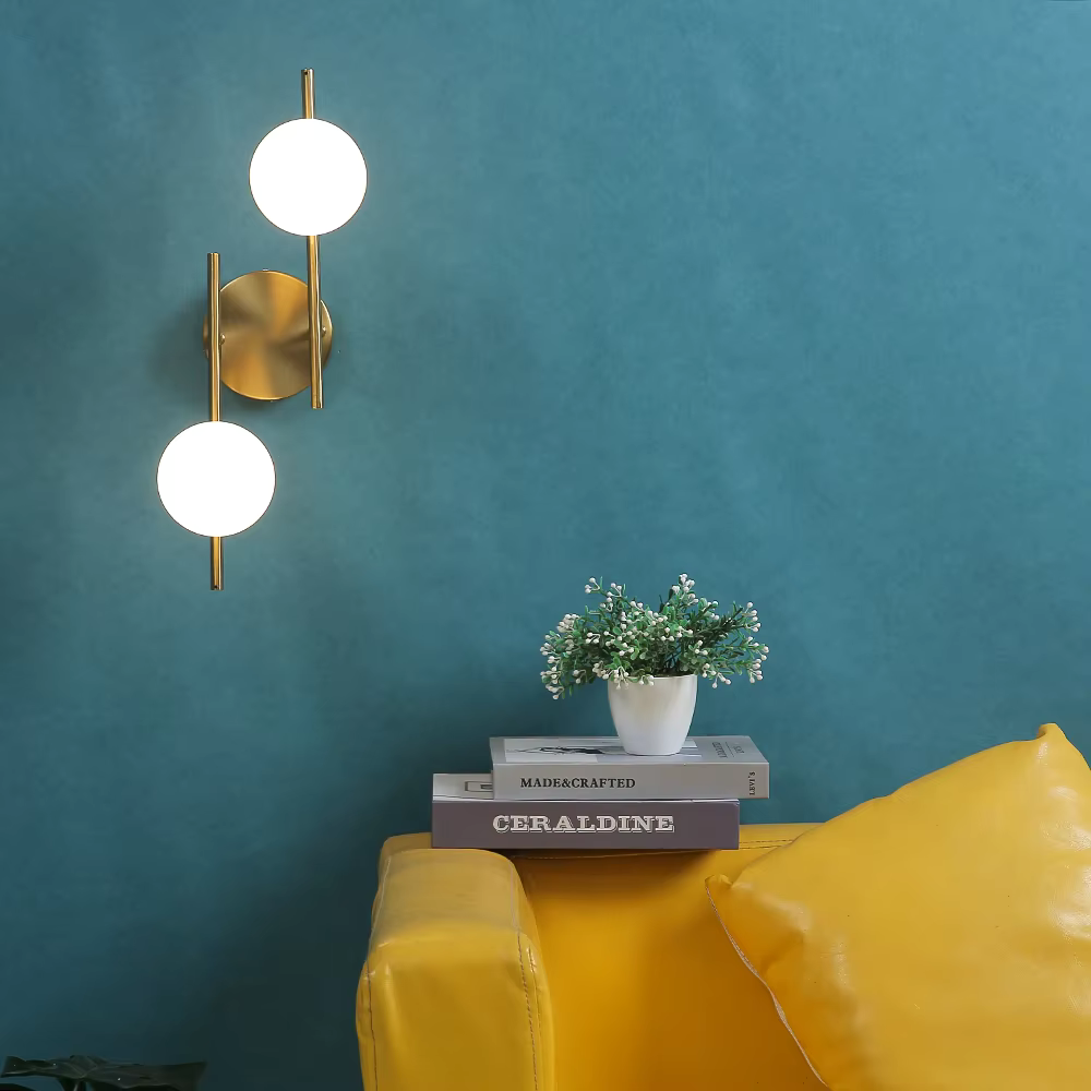 Applique murale LED en Verre et Métal | Double Boule