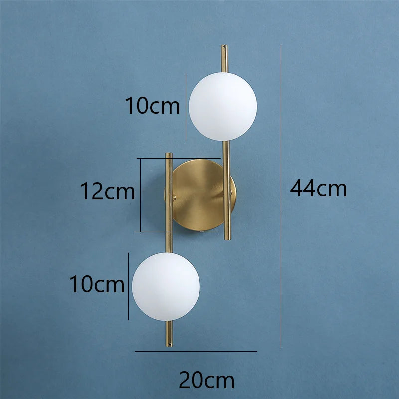 Applique murale LED en Verre et Métal | Double Boule