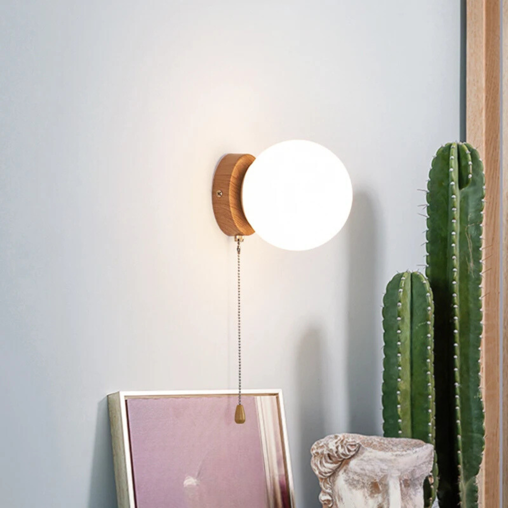 Applique Murale LED Ronde en Verre | Style Scandinave avec Interrupteur