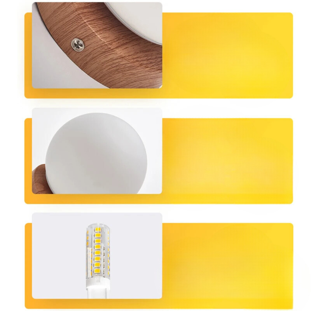 Applique Murale LED Ronde en Verre | Style Scandinave avec Interrupteur