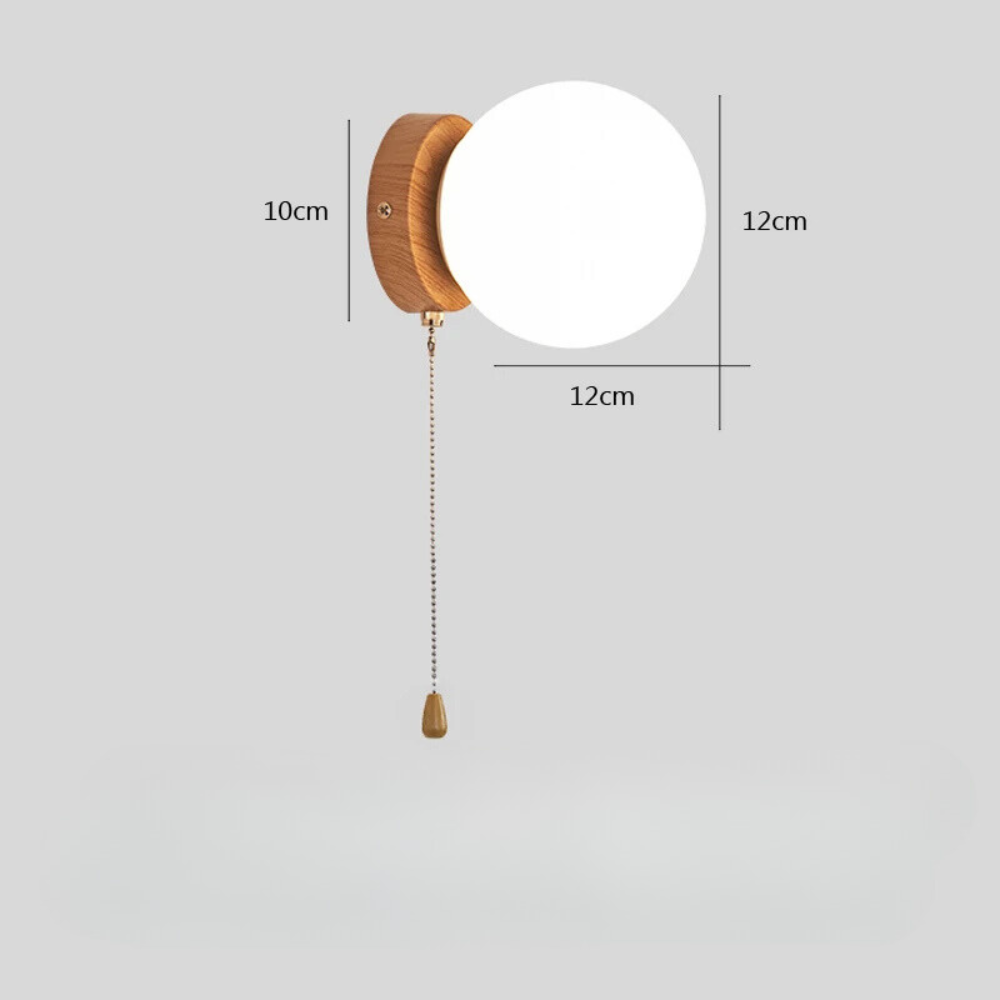 Applique Murale LED Ronde en Verre | Style Scandinave avec Interrupteur