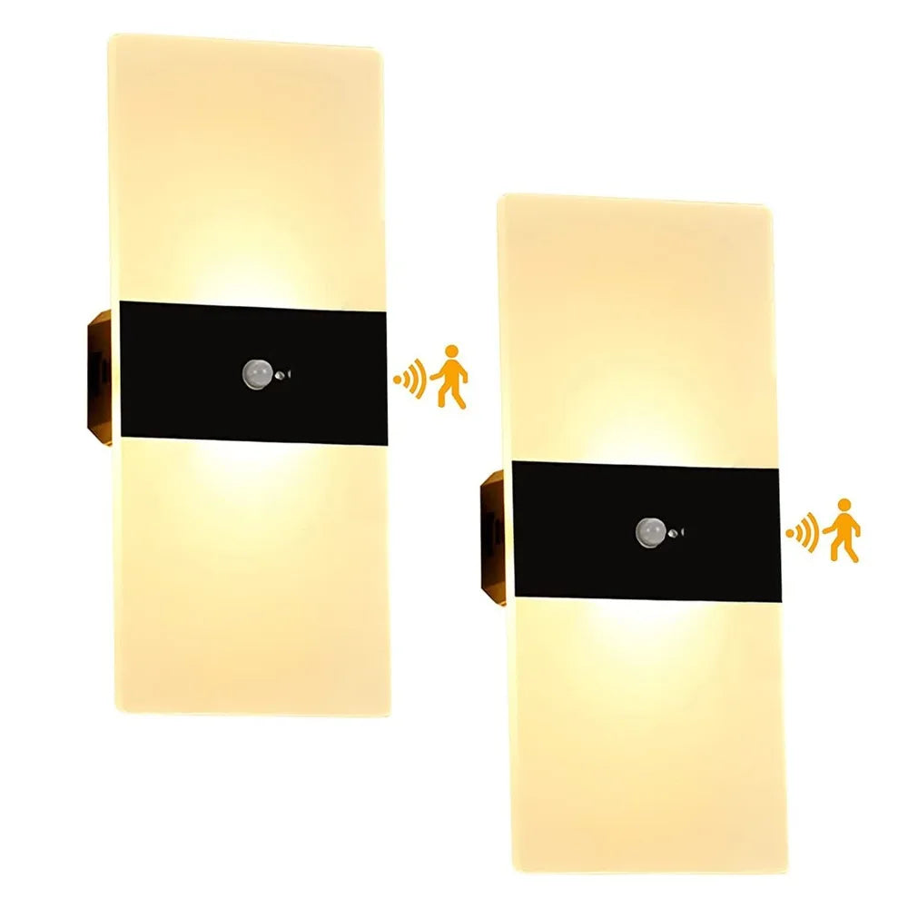 Applique Murale LED Rectangulaire | Tactile avec Détecteur de Mouvement