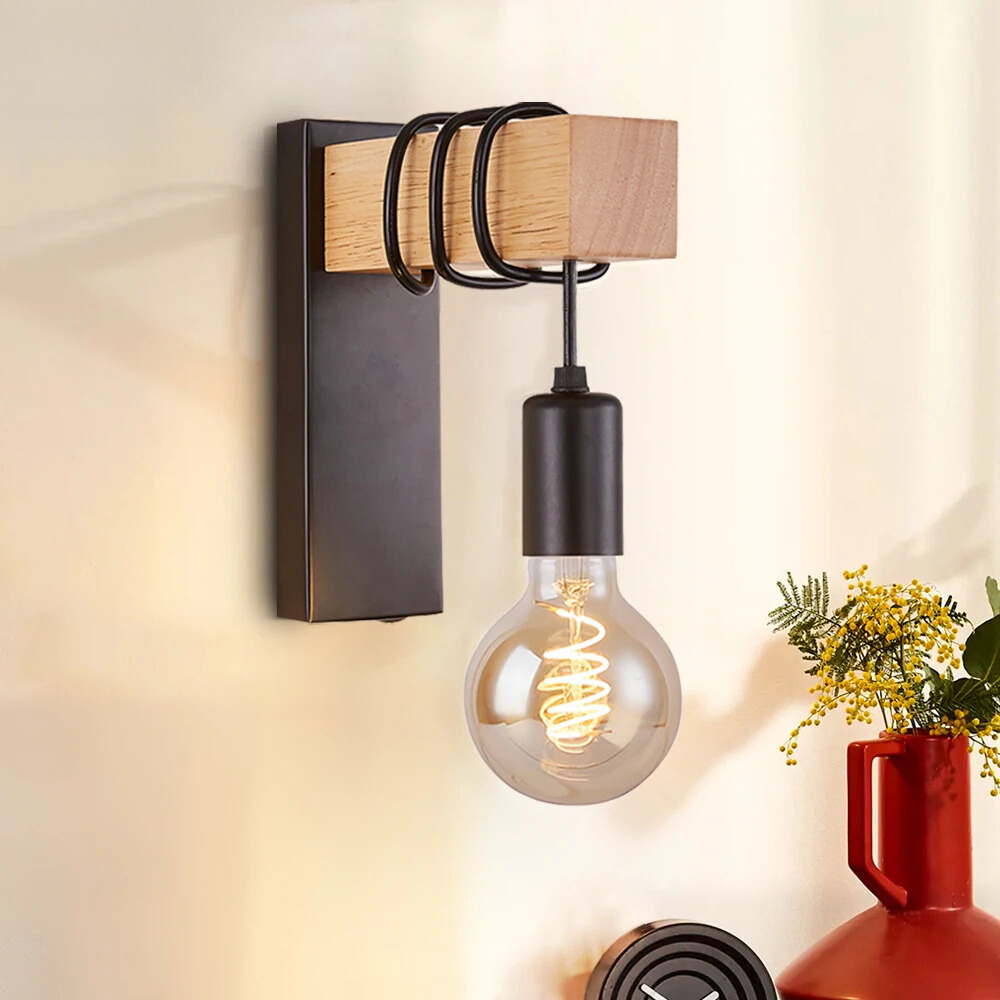 Applique Murale Minimaliste Scandinave | Bois et Fer
