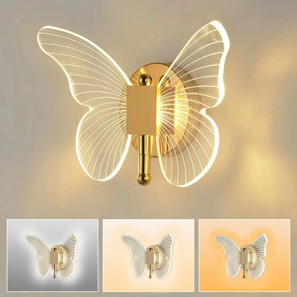Applique Murale LED Papillon | Métal et Acrylique