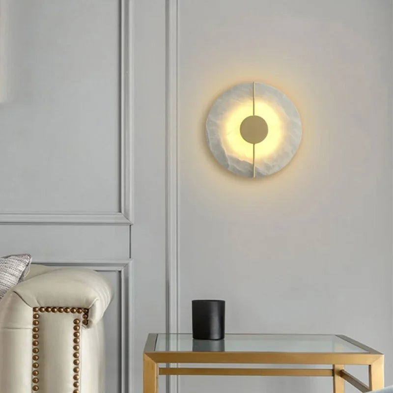 Applique Murale Ronde Décorative | Design Marbré