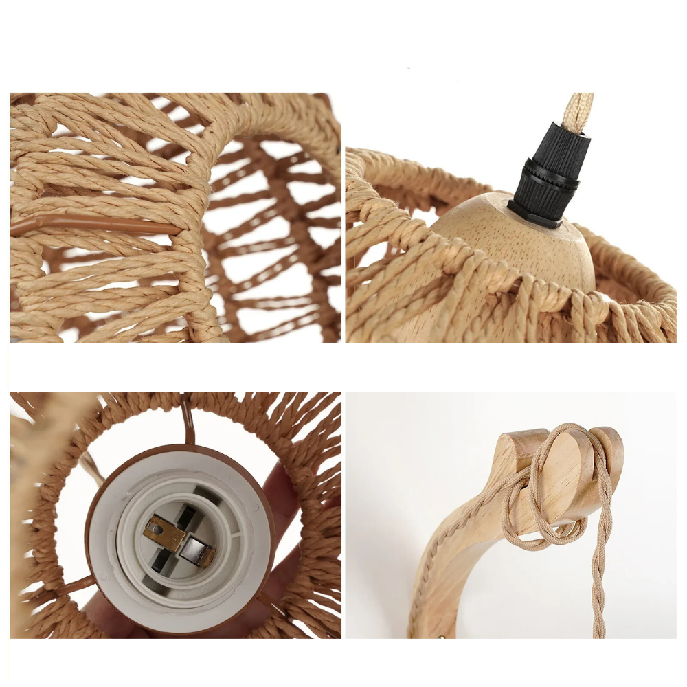 Applique Murale en Rotin et Jute | Design Rétro
