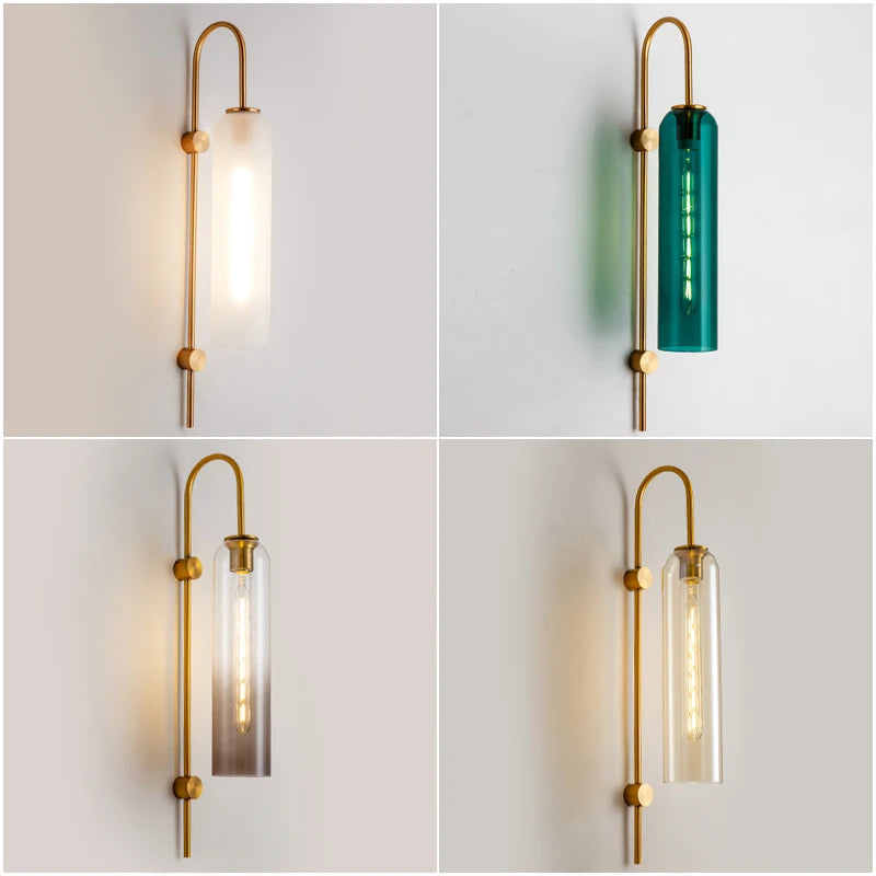Applique Murale pour Salon | Verre Cylindrique Design Scandinave Moderne