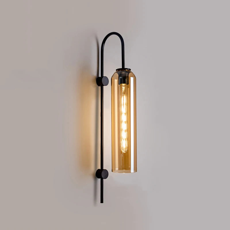 Applique Murale pour Salon | Verre Cylindrique Design Scandinave Moderne
