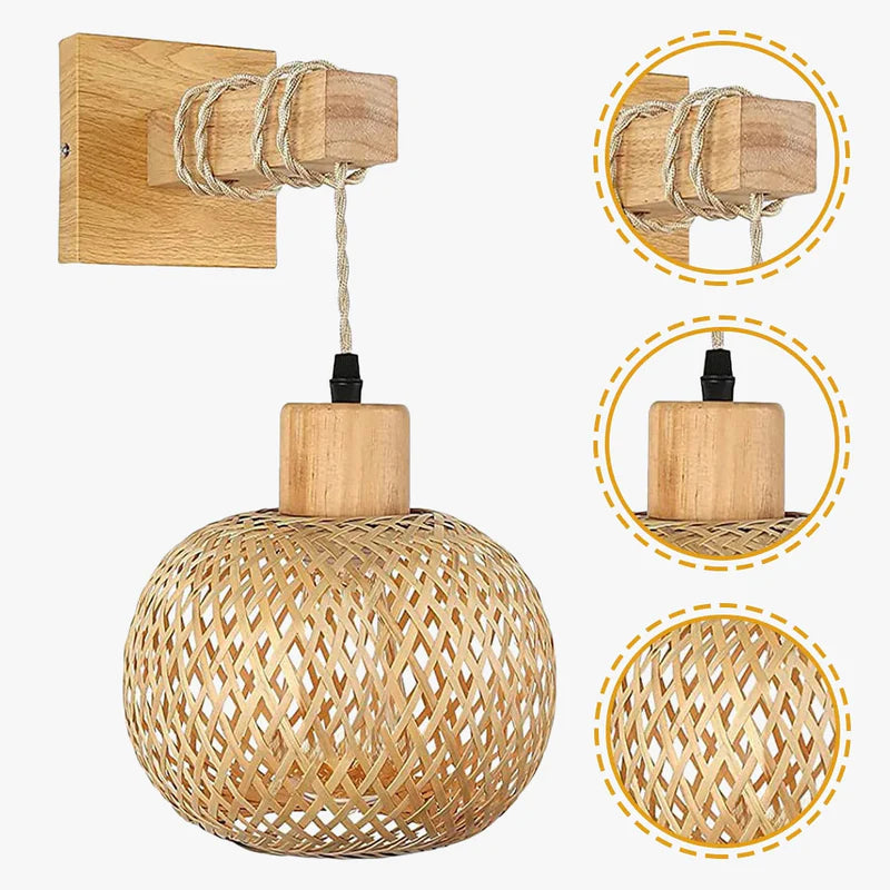 Applique murale en bambou | Rotin naturel