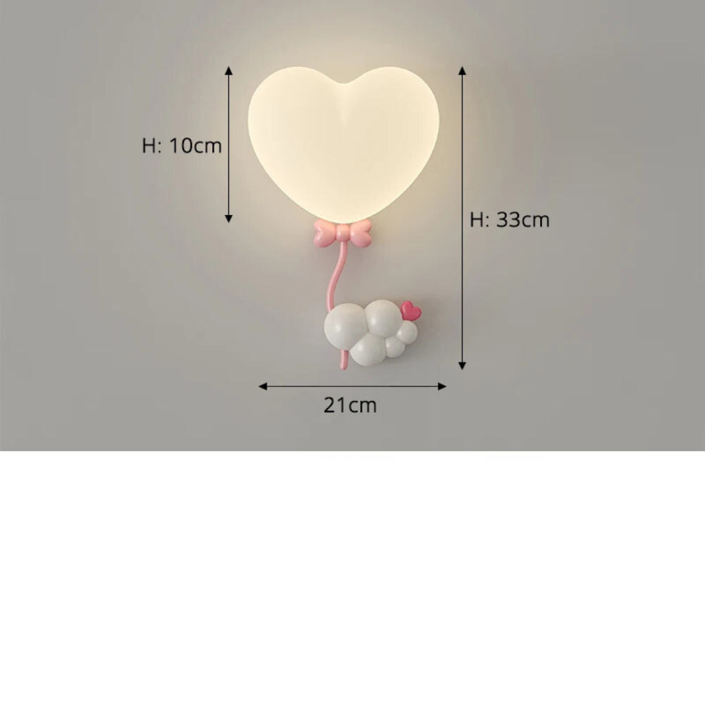 Wandlamp Kindermeisjesslaapkamer | Hart