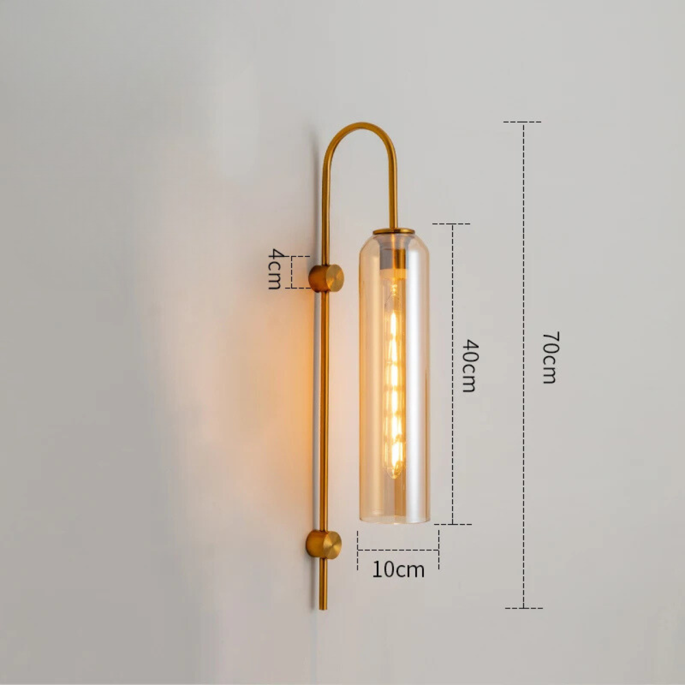 Scandinavische moderne glazen cilindrische LED-wandlamp voor woonkamer