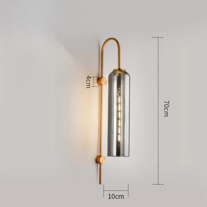 Scandinavische moderne glazen cilindrische LED-wandlamp voor woonkamer