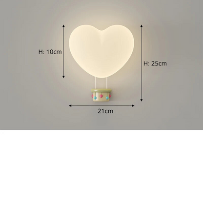 Wandlamp Kindermeisjesslaapkamer | Hart