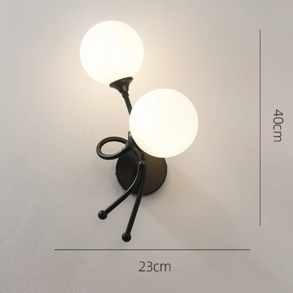 Nordic LED-wandlamp met glazen schakelaar in de slaapkamer