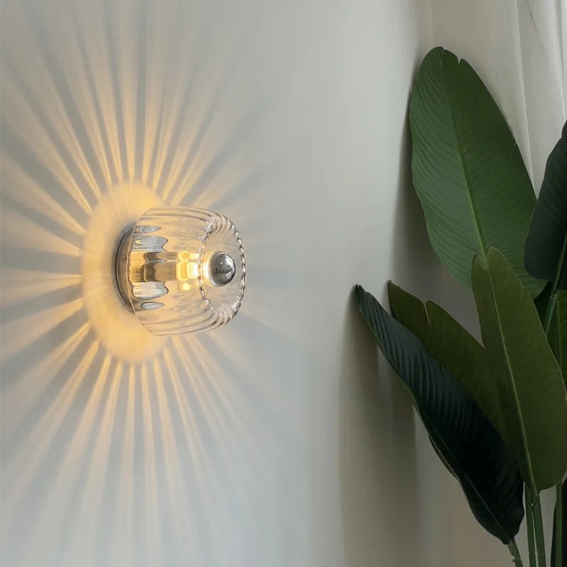 Glazen wandlamp | Zon-effect