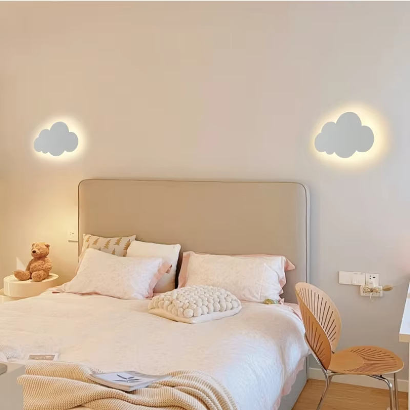 Applique murale LED chambre d'enfant | Forme Nuage | Sensible au toucher