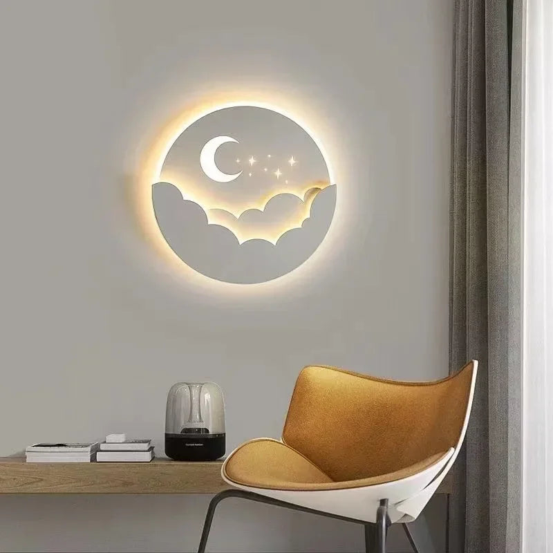 Moderne slaapkamerwandlamp | Maan