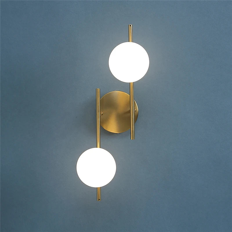Applique murale LED en Verre et Métal | Double Boule