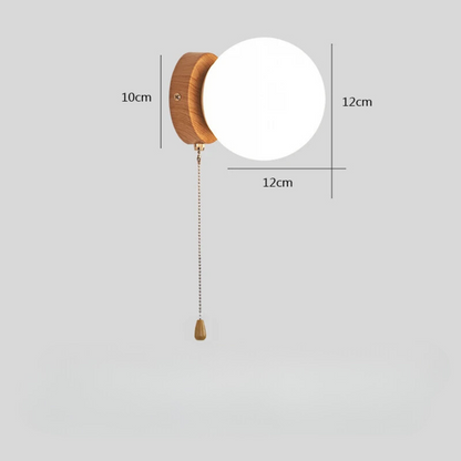 Applique Murale LED Ronde en Verre | Style Scandinave avec Interrupteur