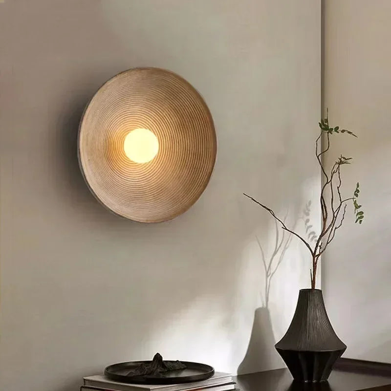 Scandinavische retro ronde LED-wandlamp