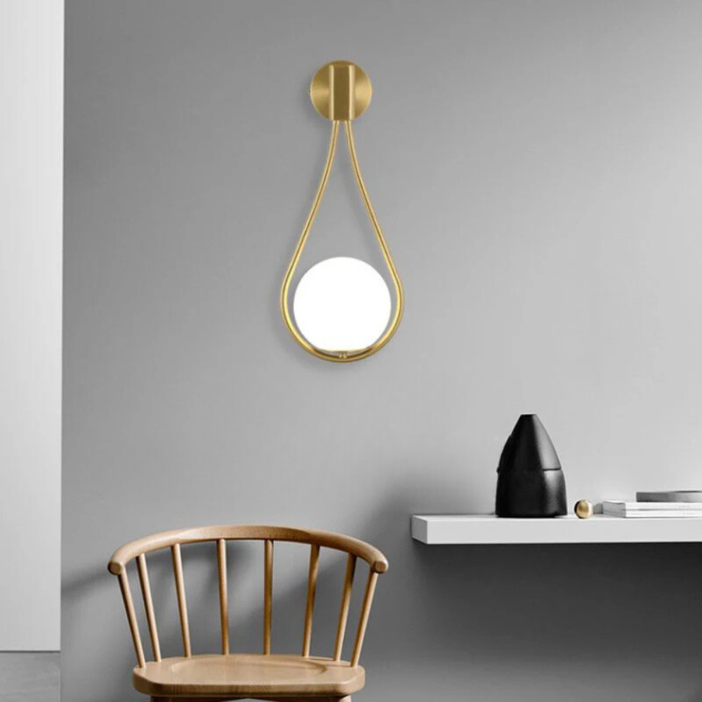 LED-Wandlamp in Glas | Hangende Bowl