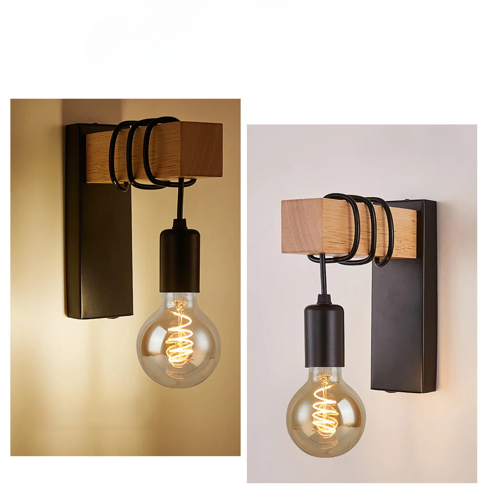 Applique Murale Minimaliste Scandinave | Bois et Fer
