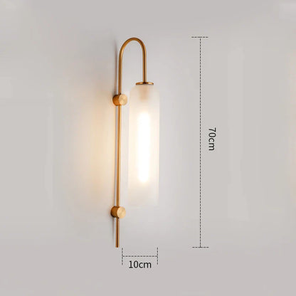 Scandinavische moderne glazen cilindrische LED-wandlamp voor woonkamer