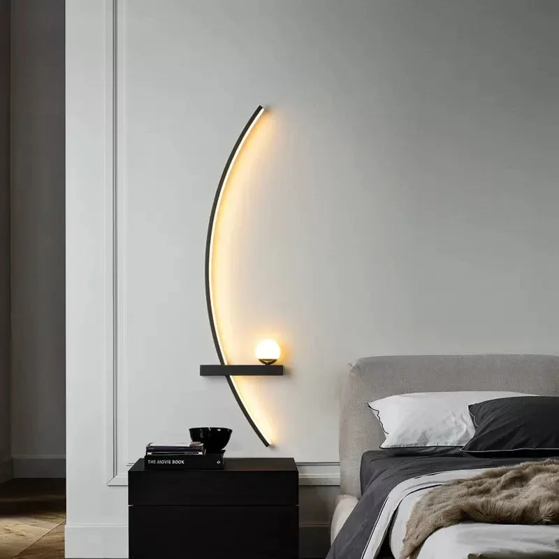 Moderne minimalistische LED-wandlamp | Cirkelboog